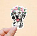 Floral Dalmatian Vinyl Sticker