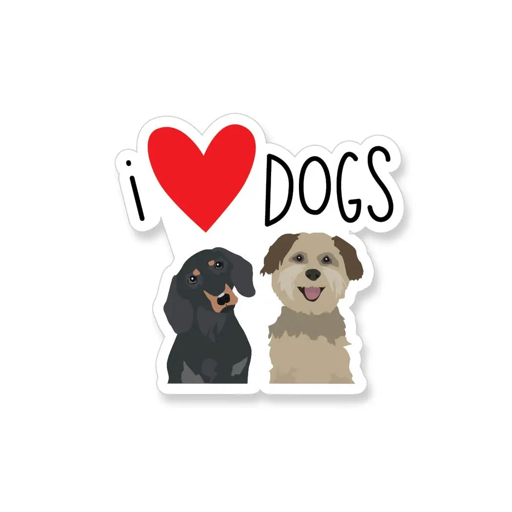 I Love Dogs Vinyl Sticker