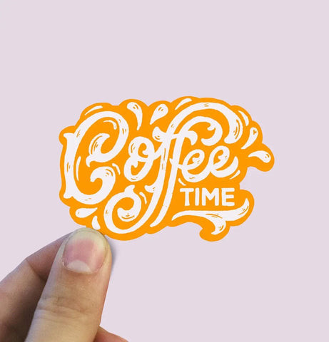 Coffee Time (orange) Vinyl Sticker